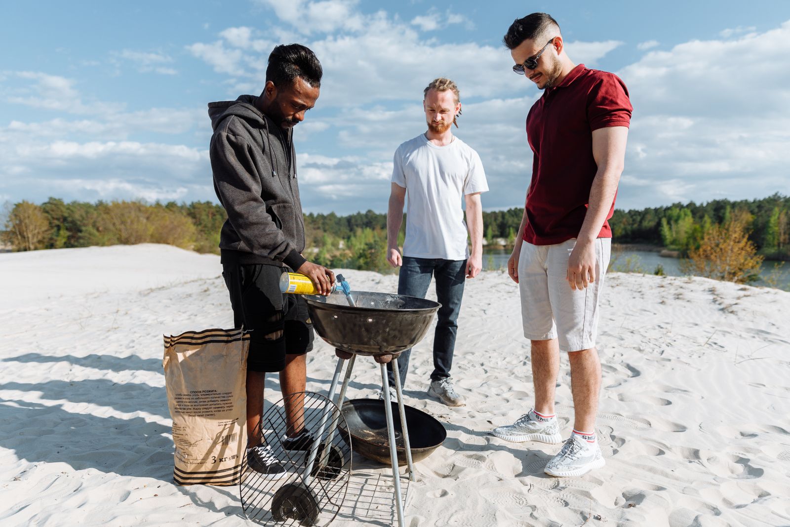 Beach BBQ at sunset at the KiteHub Beach Base